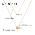 Detailed size chart for double-layer 18k gold-plated necklaces with zircon pendants - Gold Double Layer Style (NB-N1104)