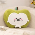 Cuscino peluche a forma di mela verde con ricamo carino e tessuto testurizzato - 50cm (0.6kg) / Verde