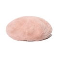Boina rosa de piel de conejo sintética para mujer con textura suave de felpa para invierno - M (56-58cm) / Rosa