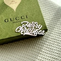 Close-up of green embossed floral gift box with heart label on waffle fabric - Gold / Small / Plus Thick Style