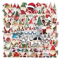 50pcs waterproof Christmas gnome stickers set for luggage and festive party decoration - Christmas Gnome Doodle Stickers (PMS268)