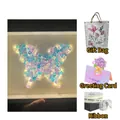 DIY butterfly crystal moon night light kit with gift bag and materials for handcrafting - 10 Inch Butterfly Light Blue (Kit with Gift Bag)