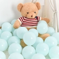 Pastel macaron blue latex balloons kit with teddy bear and tent for party decor - 5 Inch Macaron Nile Blue