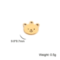 Golden bear head stainless steel charm for jewelry making with 9.8x8.7mm dimensions - Bear / Gold