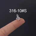 16G 316L stainless steel snake stud earring with white zircon and blue crystal eye - Snake Style (10#) / Silver