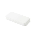 Minimalist white plastic pencil box for students with embossed text on a matte finish - White
