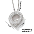 Collier élégant avec pendentif lettre Q serti de zircons et fine chaîne type maille forçat - Lettre Q