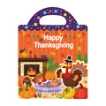 Reusable Thanksgiving theme sticker book with cartoon turkey and festive dinner scene - Thanksgiving Turkey Style
