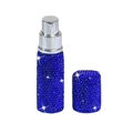 Luxury 10ml portable spray bottle with sparkling blue rhinestones and silver pump - 10ml / Dark Blue Zircon