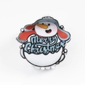 Cute snowman hair claw with Merry Christmas text and colorful scarf detail - Merry Christmas Snowman (C15-3-1)