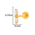 Gold flower labret stud with marquise crystals, 0.79cm height, F136 titanium piericng - Double Marquise Style (2607-7#Gold)