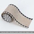 Ruban de Noël en lin avec bordure à carreaux noirs et blancs pour décorer cadeaux - Lin avec Bordure à Carreaux Noirs et Blancs / 2m