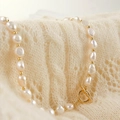 Elegante barokke zoetwaterparelketting met gouden kralen en een stijlvolle OT-sluiting - Witte Barokparel (Zoetwater Barokparel Halsketting)