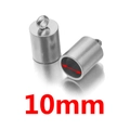Terminal de cordón de 10mm de acero inoxidable plateado para joyería DIY - Diámetro interior 10mm / Plateado