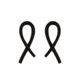 Minimalist matte black stainless steel ribbon cross stud earrings shown on white background - Matte Black Ribbon Style (302哑黑)