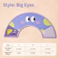 Purple cartoon pet recovery collar with sizing chart for neck circumferences 15 to 37cm - S (Suggested 0-3kg) / Cute Big Eye Style