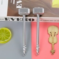 Silver Thor hammer shaped creative ballpoint pen with detailed Nordic relief texture - Power Hammer - Silver / 0.5mm