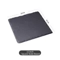 Square black slate serving board with natural edges for sushi and steak, 12 inch size - Square 30*30cm