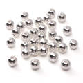 Polished silver 14k white gold round spacer beads for DIY jewelry making and bracelets - Thick Silver Plated 8mm
