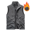 Wende-Outdoor-Weste für Herren mit Taschen und warmem Fleece-Innenfutter - M / Grau