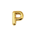 Glossy 18K gold letter P pendant with rounded balloon style finish for women - Letter P (Gold)