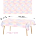 Mantel desechable de PE con estrellas arcoíris rosa para fiesta de cumpleaños de niñas - Mantel Arcoíris 137*274cm