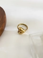 Anello in acciaio inossidabile dorato a forma di cuore con design minimalista massiccio - US 6 / Decorazione Cuore Oro