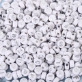 White circular acrylic beads with silver alphabet letters for DIY creative jewelry making - 4x7mm Silver Letters (100pcs)