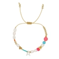 Handmade evil eye charm bracelet with initial A and colorful crystal beads - Letter A Multi-element Bracelet (ZZ-B24061901A-F)