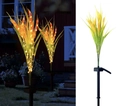 Solar powered wheat ear light with golden warm LED glow and green stem stake - Plastic Wheat Ear