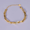 Detail of 18K gold-plated stainless steel chain with lobster clasp and S.Steel tag - Bracelet / 18K Gold