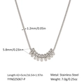 Detailed size chart for silver stainless steel snake chain necklace with round pendant - Silver Style (YYN025067-P)