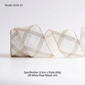 Cream ribbon with metallic gold diamond pattern, 6.3cm width and 10 yards length - Cream White Base Large Rhombus Pattern