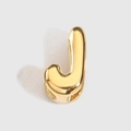 Golden retro bubble letter J pendant DIY bead for personalized necklace jewelry design - Letter J / Gold
