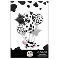 6-piece cow print birthday balloon set with 40-inch foil number 8 and stars - Number 8