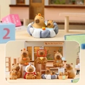 Detail of 6 regular and 1 hidden capybara blind box plush figures with dessert shop props - Mr Bean Capybara - Whole Box 6pcs