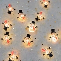 Guirnalda de luces LED de muñeco de nieve de Navidad con luz cálida en malla blanca - 2 Metros 20 LEDs / Muñeco de nieve