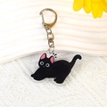 Porte-clés chat noir mignon en acrylique avec fermoir métallique pour sac à dos - Style 4 Petit chat noir [B259]