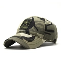 Détail de la broderie US Army sur casquette de baseball camouflage avec couture robuste - 56-60cm (Ajustable) / Camouflage