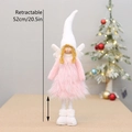 Poupée ange de Noël en peluche rose avec jambes rétractables et ailes, hauteur 52cm - Style rétractable / Rose