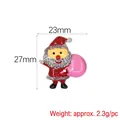 Glittery Santa Claus resin charm for DIY phone cases and hair clips, 23x27mm size - Santa Claus