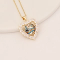 Detail of gold heart pendant with cubic zirconia and colorful Eye of Horus charm - Eye of Horus (7#)