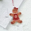 Christmas gingerbread girl wooden ornament with red dress and white snowflake pattern - Gingerbread Man Ornament D