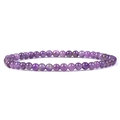 Minimalist 4mm natural purple amethyst stone beaded elastic bracelet for men and women - Purple Crystal