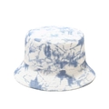 Reversible tie-dye bucket hat in light blue and white cotton fabric for outdoors - M (56-58cm) / Light Blue and White Tie-Dye