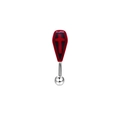 Hip hop style curved barbell eyebrow ring with red coffin and black cross design - Red Cross Coffin Style