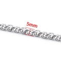 Polished silver stainless steel chain link for DIY jewelry making with 5mm width - Wheat Spiga Chain 5mm