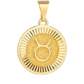 Gold-plated round Taurus zodiac pendant with radiant texture for DIY jewelry making - Gold Taurus