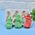 Christmas snowman Santa Claus and angel 3-cavity silicone mold for DIY candles and soap - Christmas 3-Cavity (Snowman, Santa, Angel)
