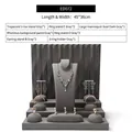 Grey velvet jewelry display set including bust stand and tiered ring holders - ED072 Display Set 6